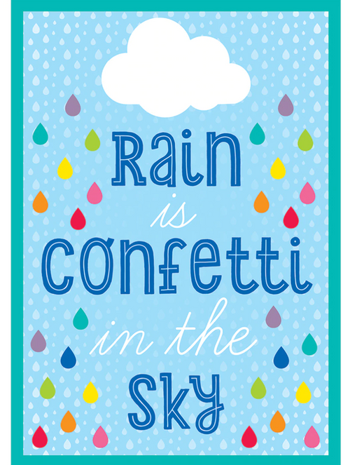 Hello Sunshine Rainbow Rain Is Confetti in the Sky Poster by Schoolgirl Style
