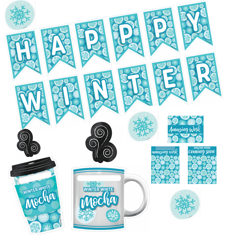 "Seasonal Coffee" Winter Edition Mini Bundle Printable Classroom Decor by UPRINT