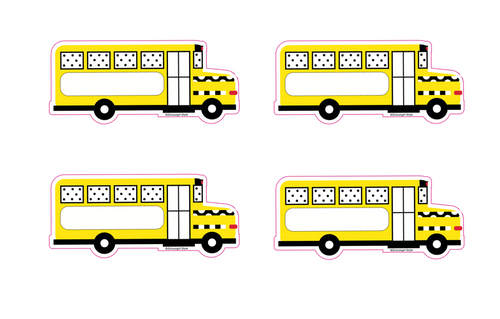 Black, White and Stylish Brights Bus Cut-Outs by CDE