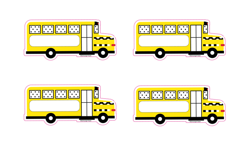 Black, White and Stylish Brights Bus Cut-Outs by CDE