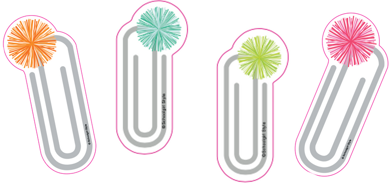 Black, White and Stylish Brights MINI Paperclip Cut-Outs by CDE