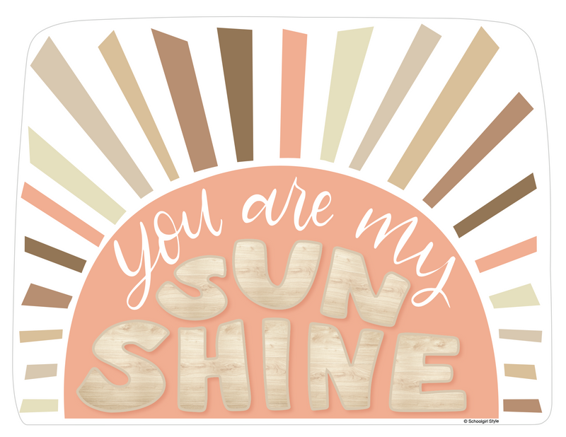 "You are my Sunshine" Door Tooper Neutral Classroom Decor Simply Stylish Boho by UPRINT