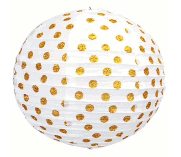 Schoolgirl Style - Gold Polka Dot Lantern