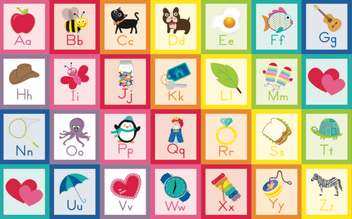 Rainbow Alphabet Cards Sit Spot Seating Classroom Rug by Flagship