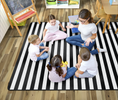 Load image into Gallery viewer, Black and White Stripe | Classroom Rug | Schoolgirl Style
