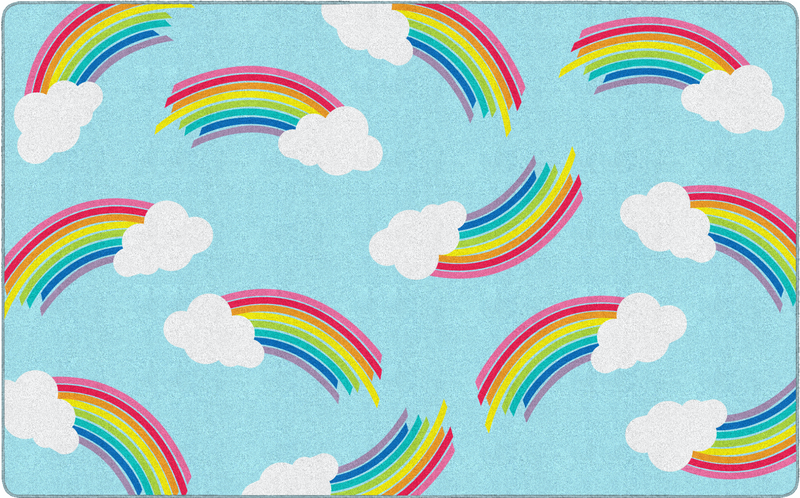 Schoolgirl Style - Hello Sunshine Whimsical Rainbows Area Rug