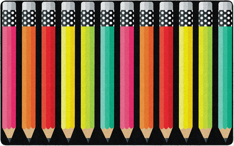 Colorful Pencils Classroom Rug by Flagship