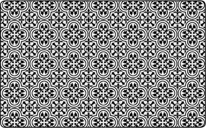 Black and White Tile Classroom Rug by Flagship