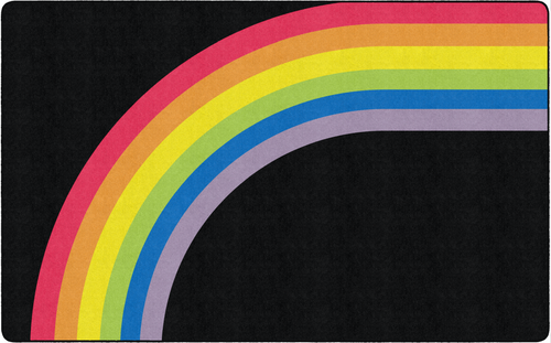 Rainbow on Black Classroom Rug by Flagship