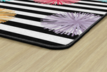 Colorful Poms on Black & White Stripe | Classroom Rug | Schoolgirl Style
