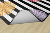 Colorful Poms on Black & White Stripe | Classroom Rug | Schoolgirl Style