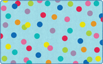 Rainbow Polka Dots on Blue | Classroom Rug | Schoolgirl Style