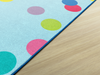 Rainbow Polka Dots on Blue | Classroom Rug | Schoolgirl Style