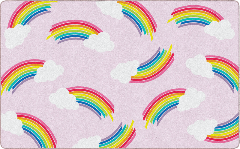 Schoolgirl Style - Hello Sunshine Whimsical Rainbow Pink Area Rug