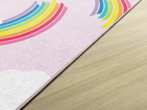 Schoolgirl Style - Hello Sunshine Whimsical Rainbow Pink Area Rug