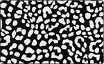 White on Black Leopard Dots Classroom Rug by Flagship