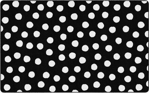 Painted White Dots on Black Classroom Rug by Flagship