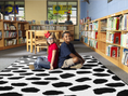 Load image into Gallery viewer, Black on White Safari Dot | Classroom Rug | Schoolgirl Style
