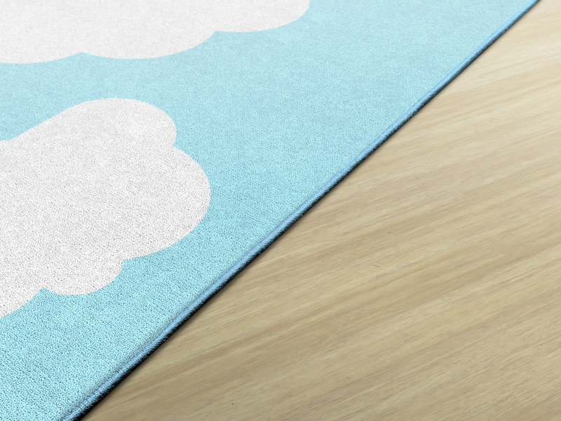 Schoolgirl Style - Clouds on Blue Area Rug