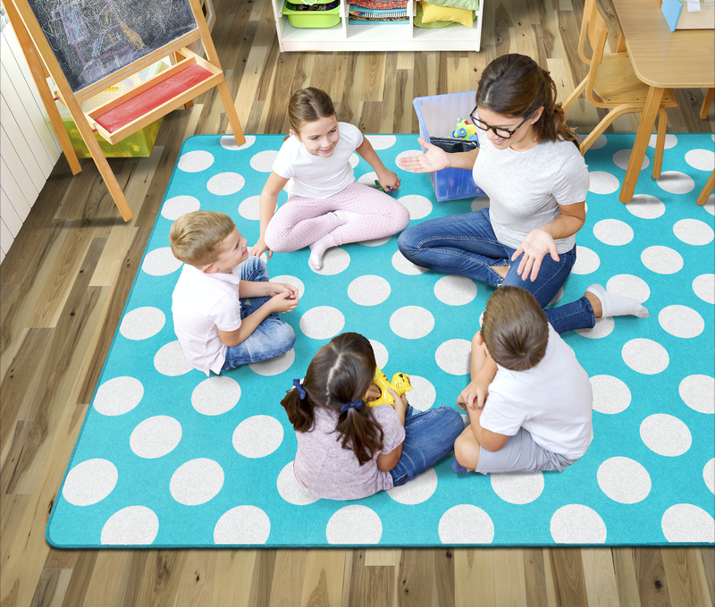 Schoolgirl Style - Ocean Spray Polka Dot Area Rug