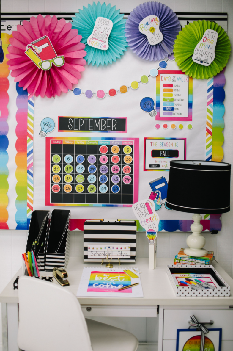 Classroom Calendar | Bulletin Board Set | Light Bulb Moments | Schoolgirl Style