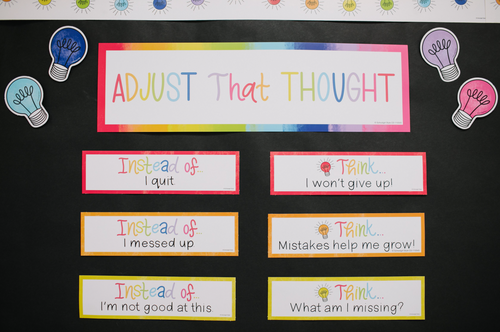 "Adjust that Thought" Mini Bulletin Board Set | Light Bulb Moments | UPRINT| Schoolgirl Style