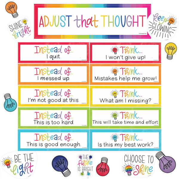 Adjust That Thought | Mini Bulletin Board Set | Light Bulb Moments | S ...