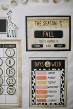 Calendar Bulletin Board Set | Neutral | Simply Safari | UPRINT | Schoolgirl Style