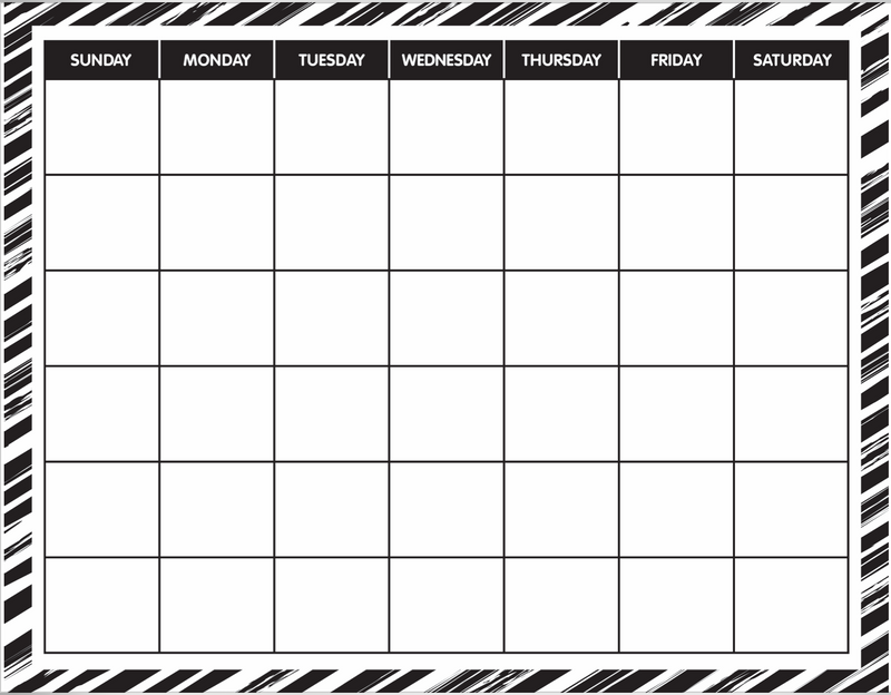Calendar | Just Teach Black and White  | UPRINT | Schoolgirl Style