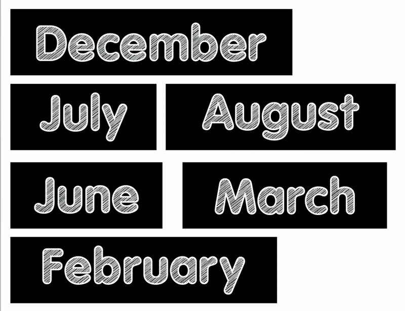 Black and White Calendar | Just Teach | Schoolgirl Style black-and-white-calendar-just-teach-schoolgirl-style