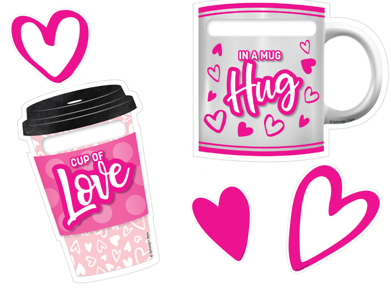 Valentine's Day Coffee Cup and Mug Cut-Outs | UPRINT | Schoolgirl Style