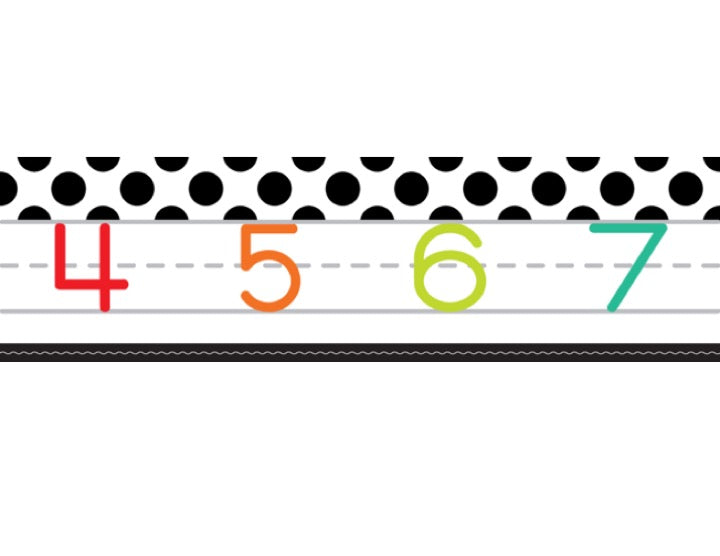Number Line (White) |  Black, White and Stylish Brights  | UPRINT | Schoolgirl Style