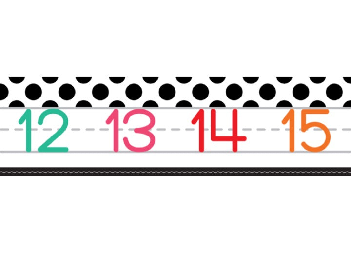Number Line (White) |  Black, White and Stylish Brights  | UPRINT | Schoolgirl Style