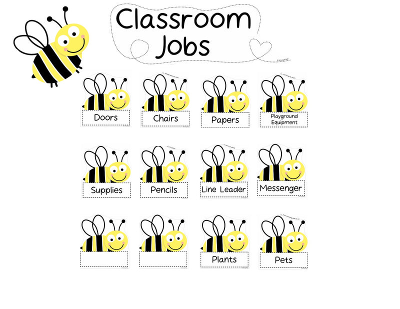 Classroom Jobs Mini Bulletin Board Set | Busy Bees | UPRINT | Schoolgirl Style