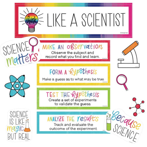 Light Bulb Moments "Think Like a Scientist" Mini Bulletin Board Set by UPRINT