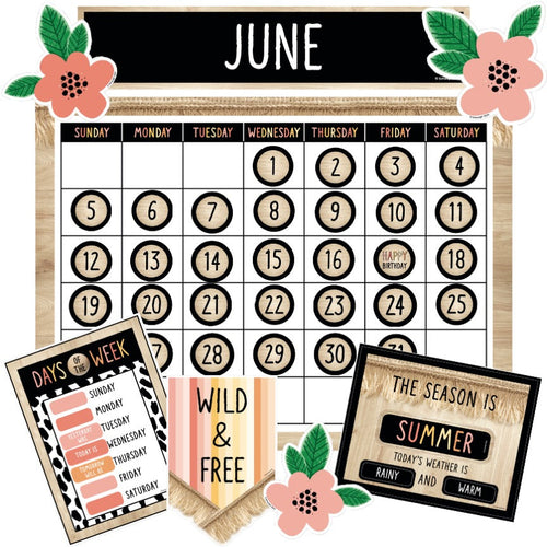 Simply Safari Calendar Bulletin Board Set by UPRINT