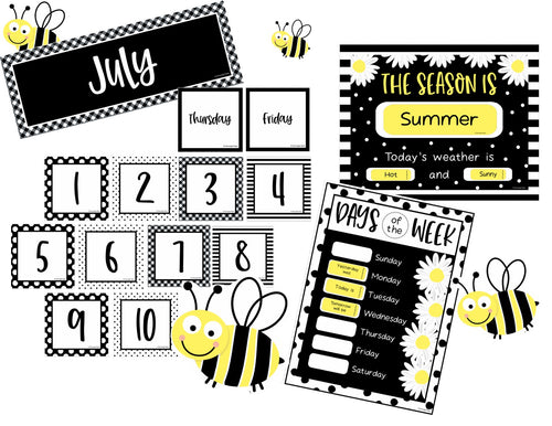 Calendar Bulletin Board Set Busy Bees by UPRINT