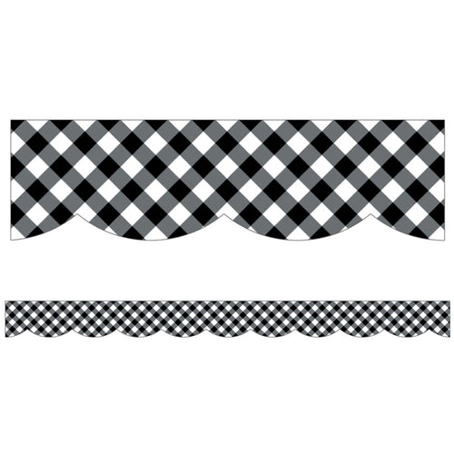 Black and White Gingham Classroom Border By CDE