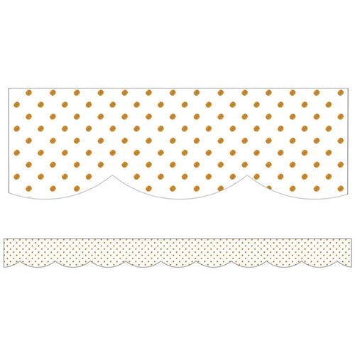 White and Gold Dots Neutral Border Simply Boho by UPRINT