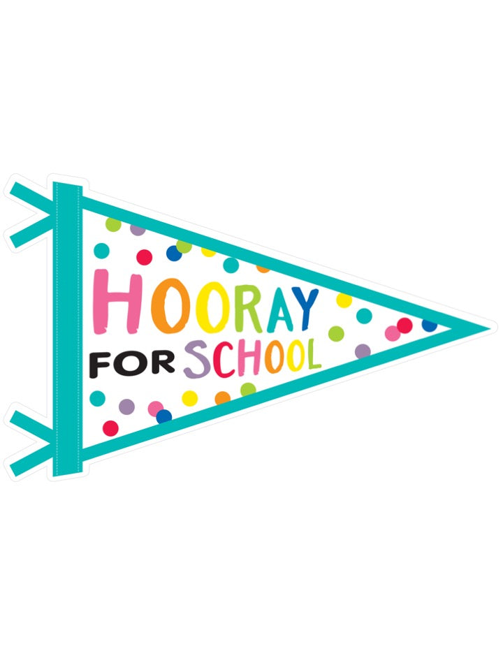 "Hooray for School" Pennant Banner Just Teach Rainbow by UPRINT