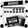 black and white pocket chart calendar