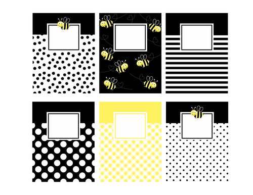 Editable Binder Covers Busy Bees by UPRINT