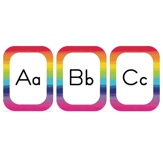 Watercolor Alphabet Cards | Rainbow Classroom Decor | Light Bulb Moments  | UPRINT | Schoolgirl Style