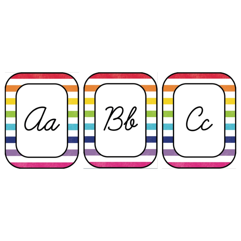 Striped Alphabet Cards | Rainbow Classroom Decor |  Light Bulb Moments  | UPRINT | Schoolgirl Style