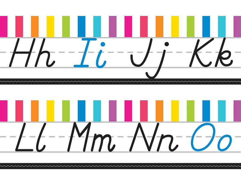 NEON Alphabet Line D'Nealian  | Just Teach | UPRINT | Schoolgirl Style