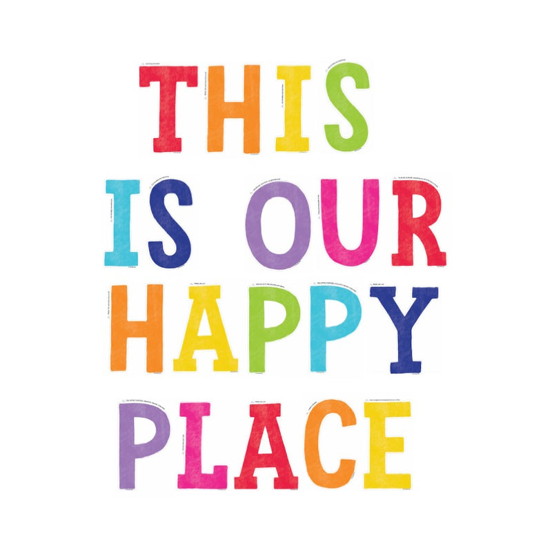 This is Our Happy Place this-is-our-happy-place-inspirational-classroom-headline-rainbow-classroom-decor-schoolgirl-style