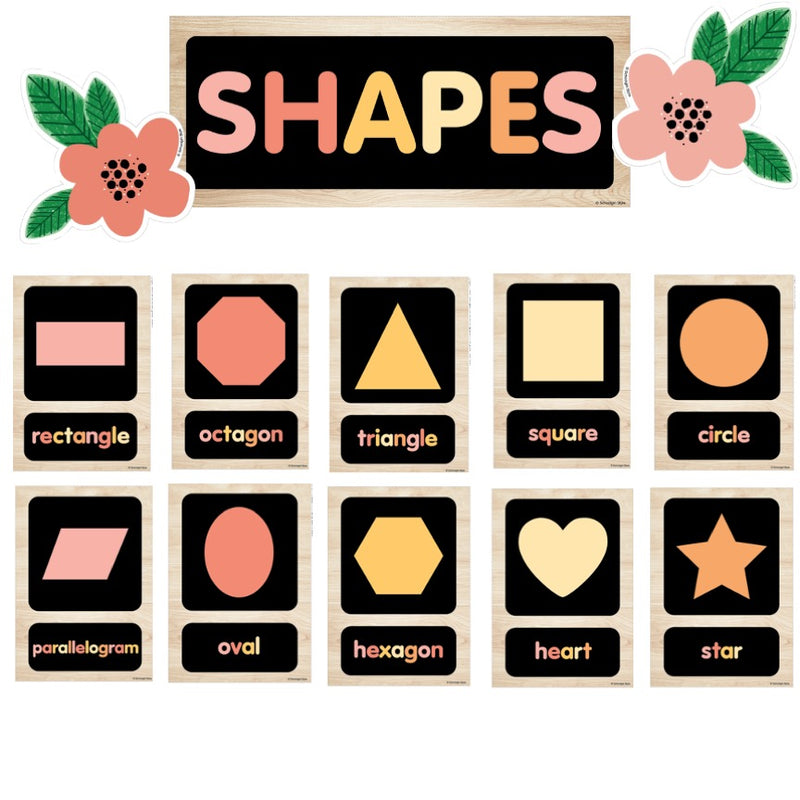 Schoolgirl Style - Simply Safari Shape Cards Bulletin Board Set {UPRINT}