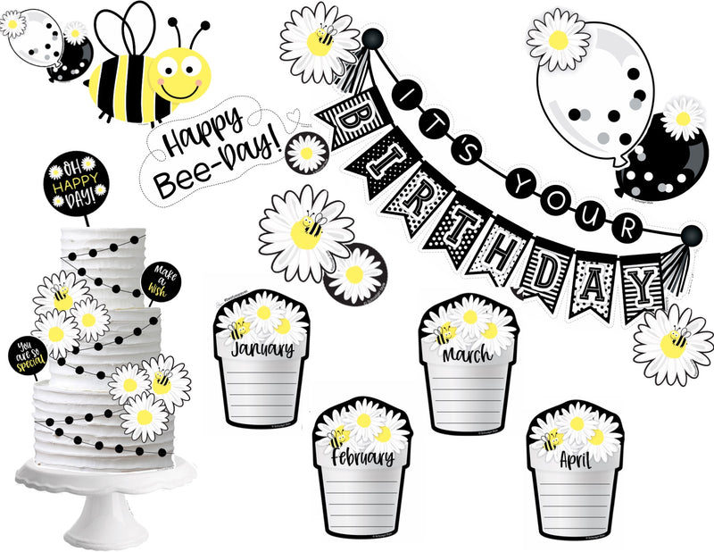 Honey Bee Printable Cupcake Toppers First Bee-day Editable 