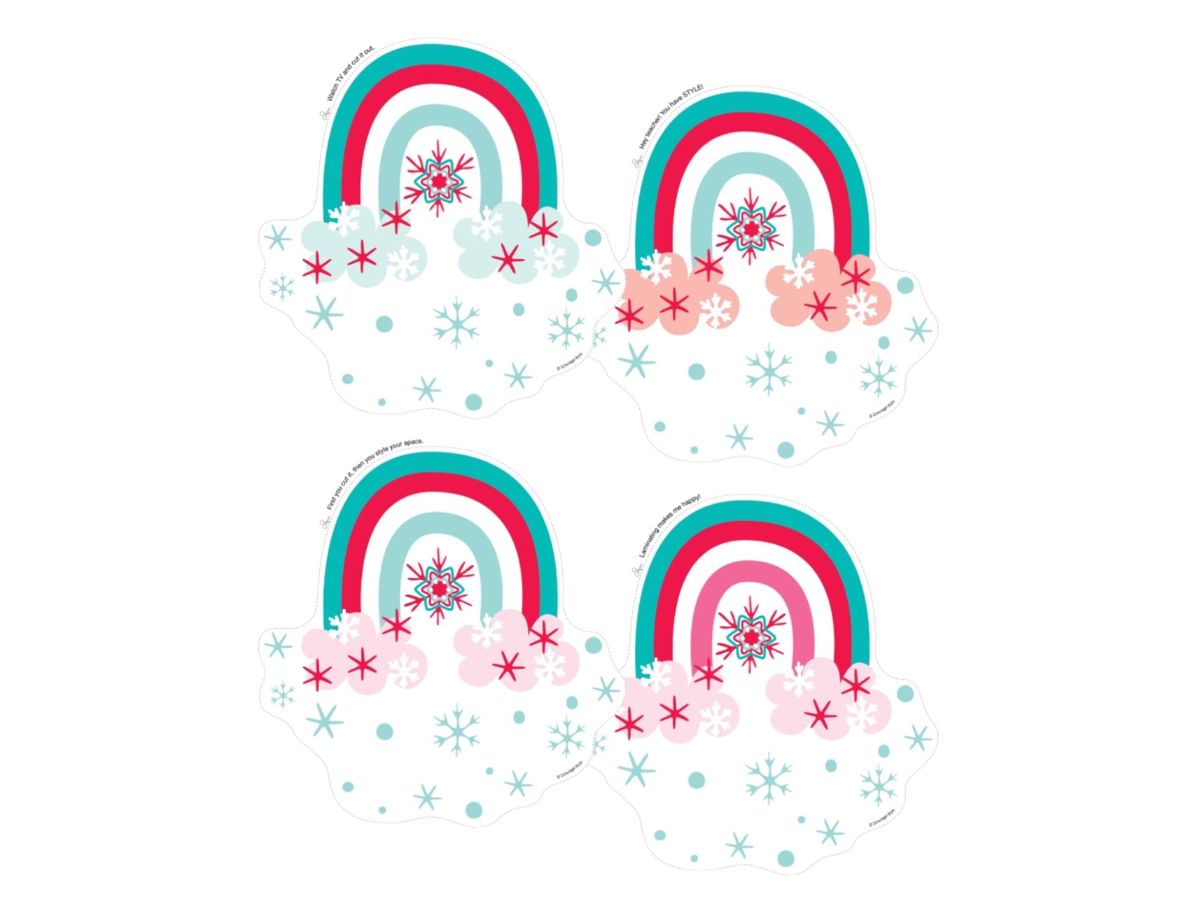 Snow Much Fun Boho Rainbow Cut Out by UPRINT