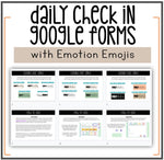 Daily Check In Google Forms | Social Emotional Check In | Zones Check In